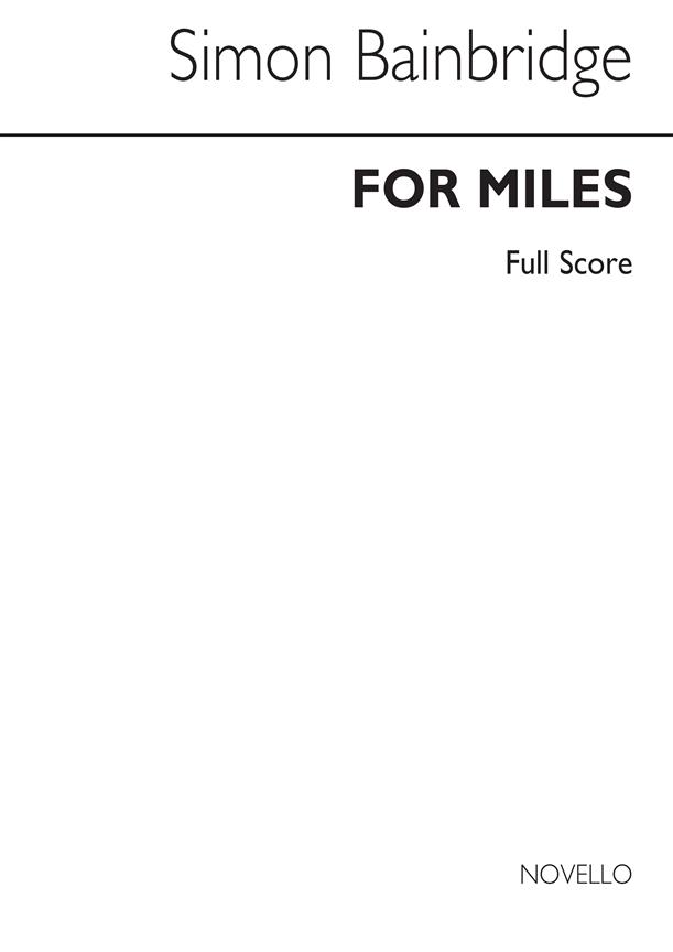 For Miles (For Chamber Ensemble)