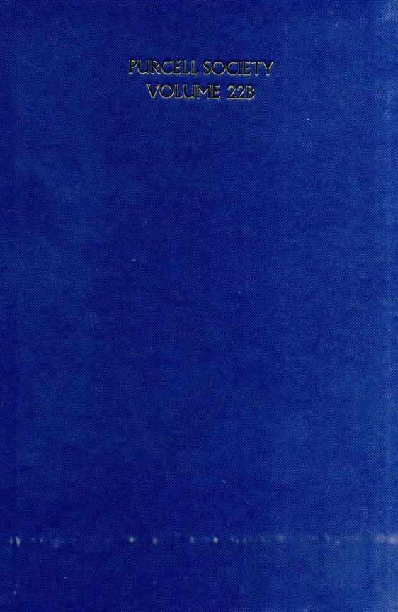 Duets Dialogues And Trios(Purcell Society Volume 22B (Hardback))