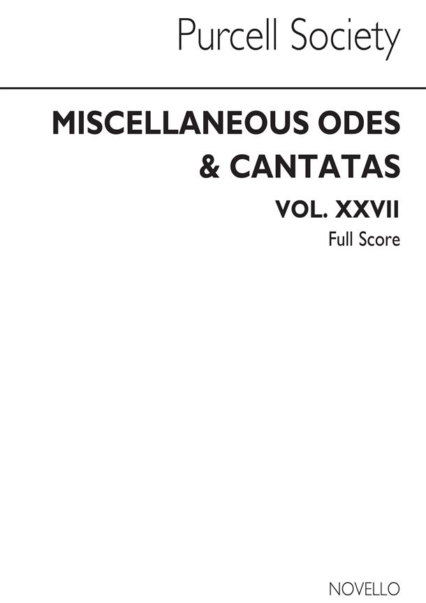 Purcell Society Volume 27 Miscellaneous Odes