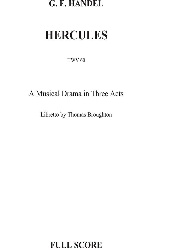 G. F. Handel: Hercules