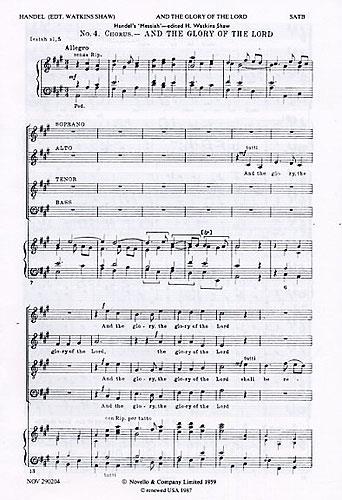 Handel: And The Glory Of The Lord (SATB)