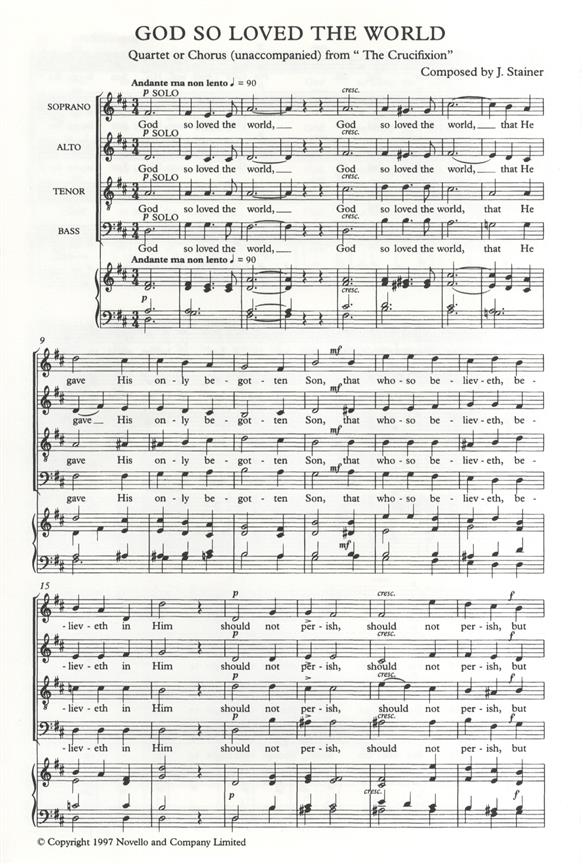 Stainer: God So Loved The World (SATB)