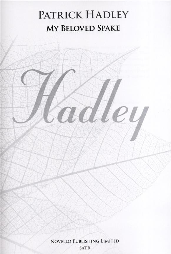 Hadley: My Beloved Spake