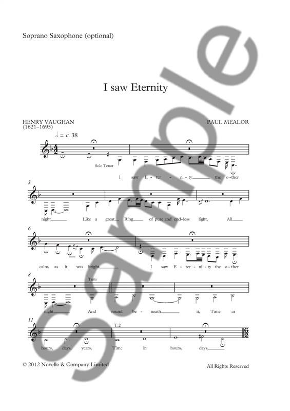 I Saw Eternity (Soprano Saxophone Part)