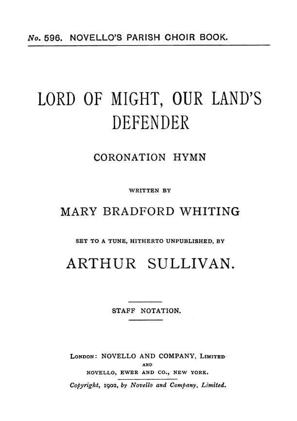 Lord Of Might Our Land`s Defender(Coronation Hymn)