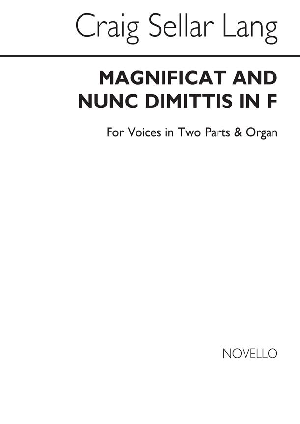Magnificat & Nunc Dimittis In F 2(part/Org (Parts In Treble Clef))