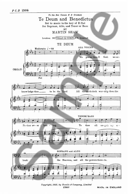 Te Deum And Benedictus In Eb