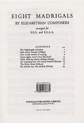 Eight Madrigals By Elizabethan Composers (SSA)