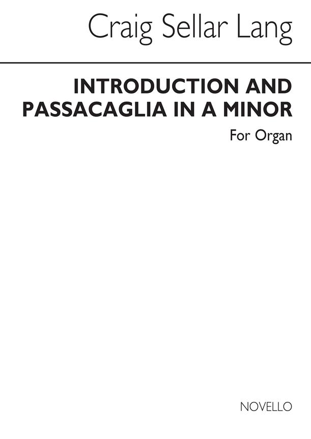 Introduction And Passacaglia For Organ