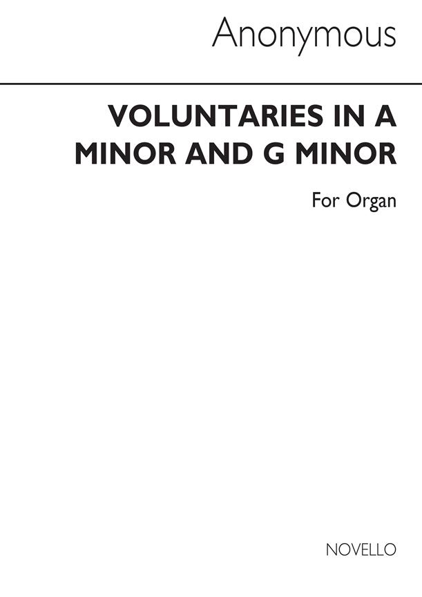 Anonymous Organ Voluntaries In A & G Minor