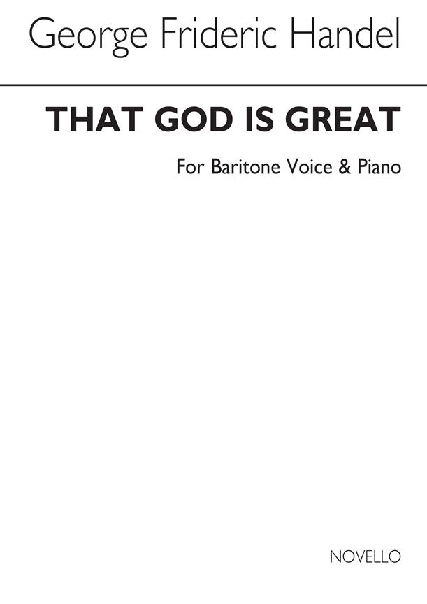 Handel That God Is Great Baritone And Piano