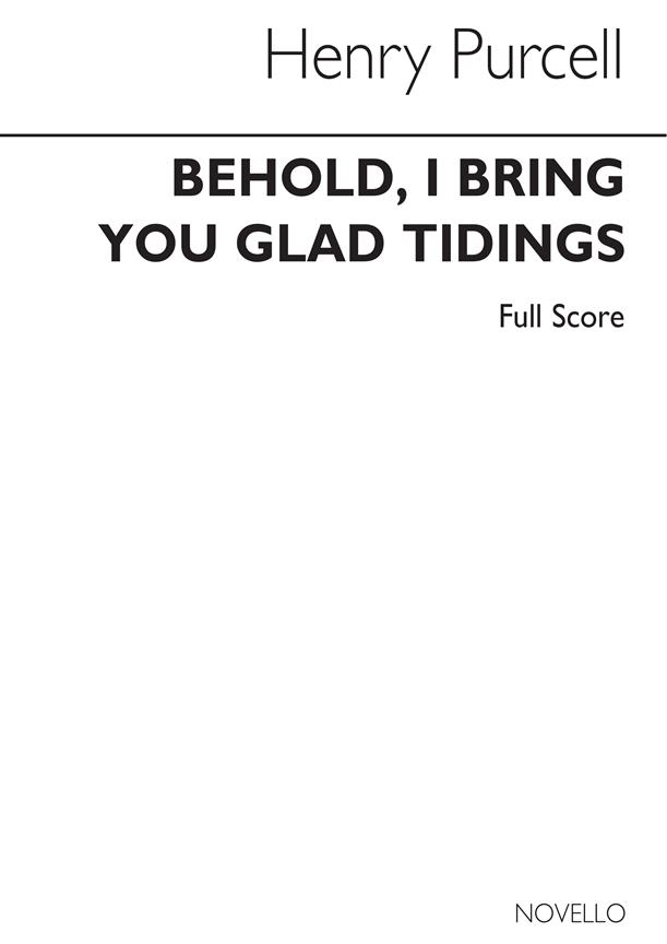 H Behold I Bring You Glad Tidings Score