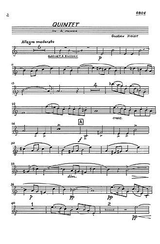 Quintet In A Minor For Piano and Wind Op.3 (Parts)