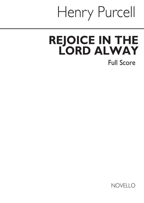 Rejoice In The Lord Alway((Purcell Society - Full Score))
