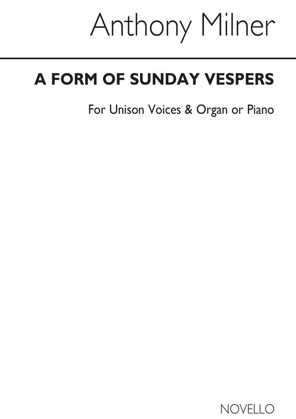 A Form Of Sunday Vespers ( Score)