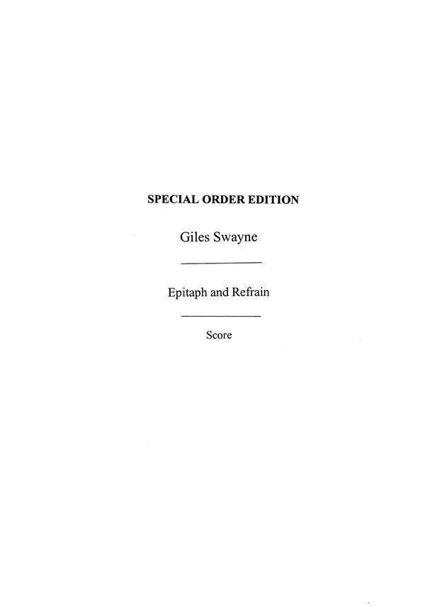 Epitaph And Refrain Op.89