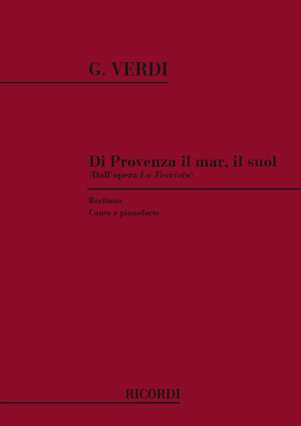 La Traviata: Di Provenza Il Mar Il Suol(Per Baritono E Pianoforte)