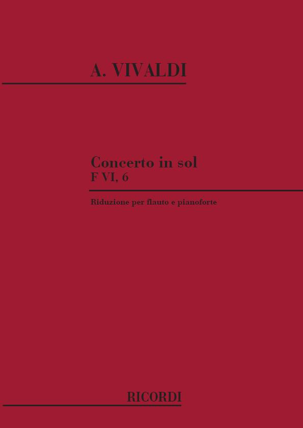 Concerti Per Fl., Archi E B.C.: In Sol Rv 438(F.Vi/6 – Tomo 138 – Riduzione Per Flauto E Pianoforte)