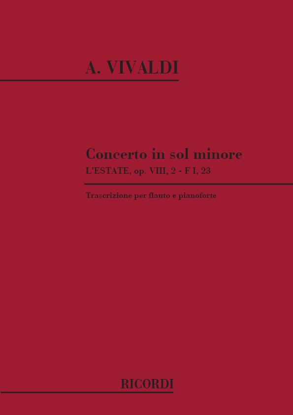 Concerti Per Vl., Archi E B.C.: (Trascrizione Per Flauto E Pianoforte)