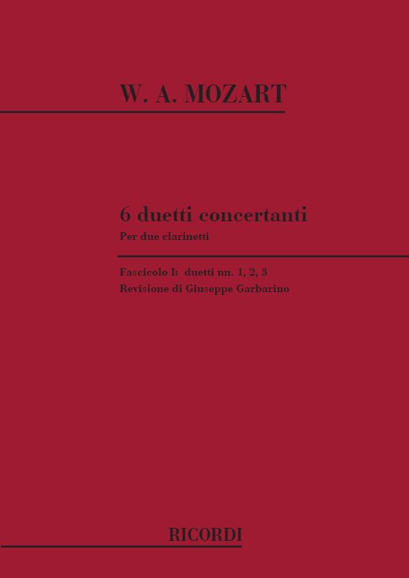 Mozart: 6 Duetti Concertanti Per 2 Clarinetti
