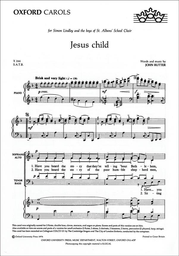 John Rutter: Jesus Child (SATB)
