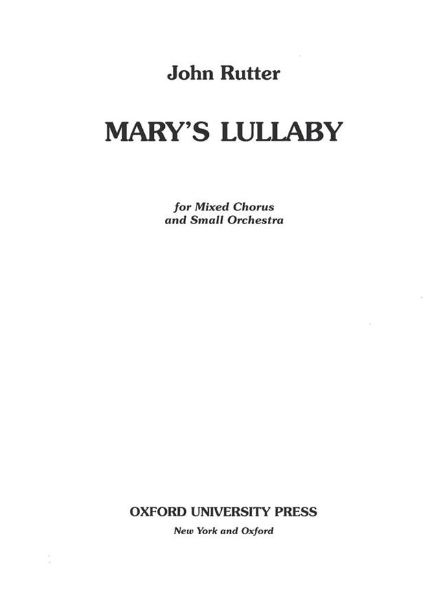 John Rutter: Mary's Lullaby (Partituur)