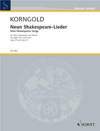 Korngold: 9 Shakespeare Songs Op. 29 31