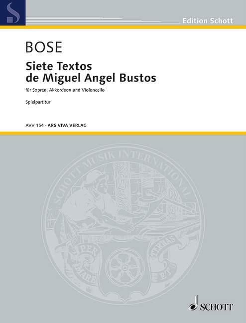 Hans-Juergen von Bose: Siete Textos de Miguel Angel Bustos