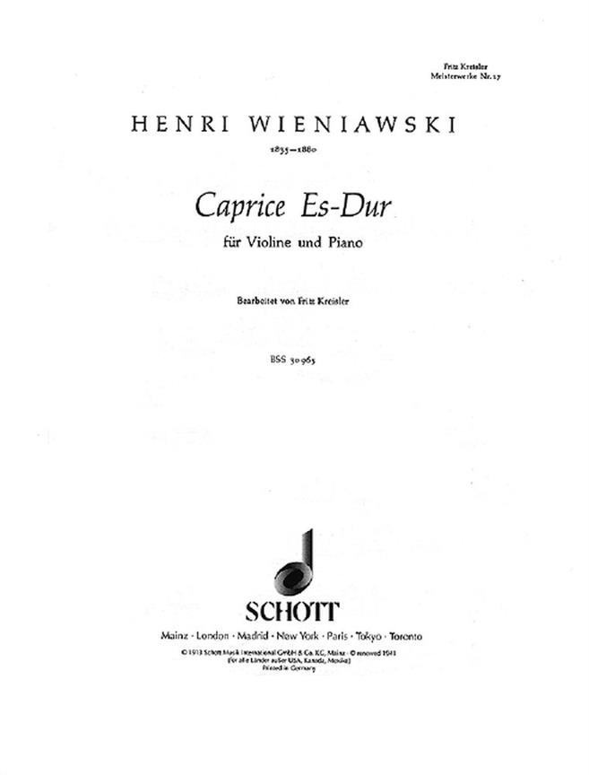 Henryk Wieniawski: Caprice Es