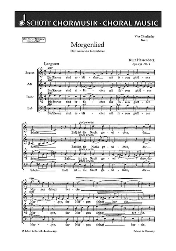 Vier Chorlieder op. 31