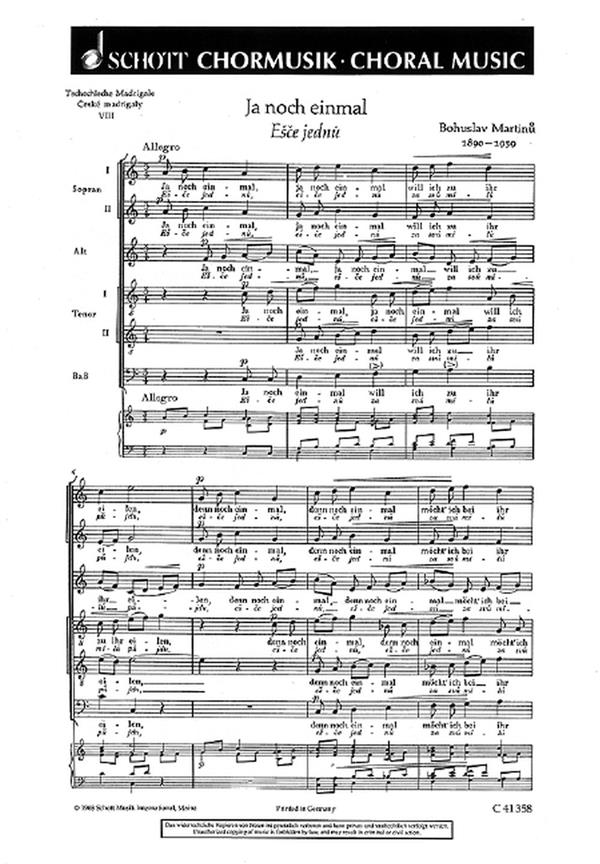 Tschechische Madrigale ? Ceske madrigaly H 278