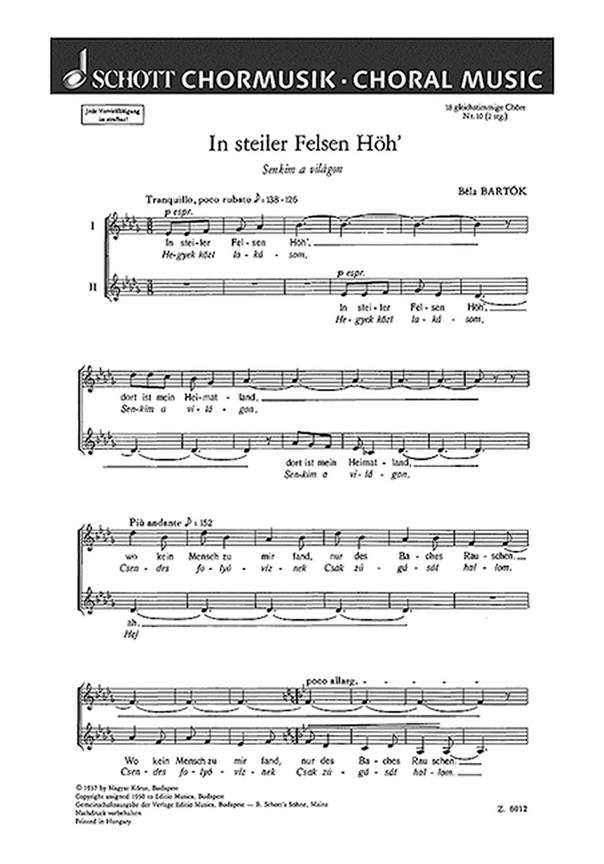 18 Chorlieder