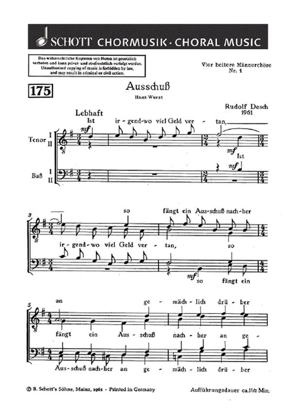 Vier heitere Mannerchore