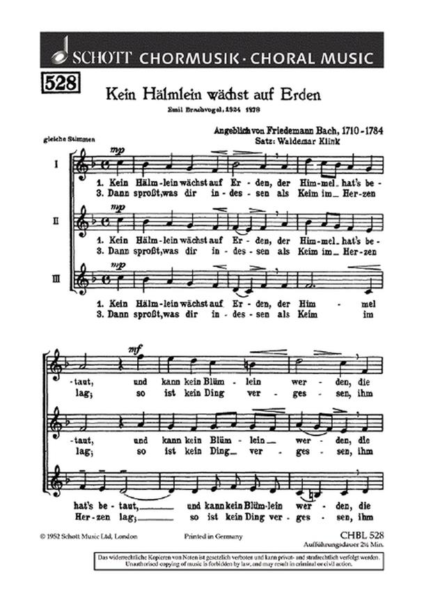 Kein Halmlein wachst auf Erden