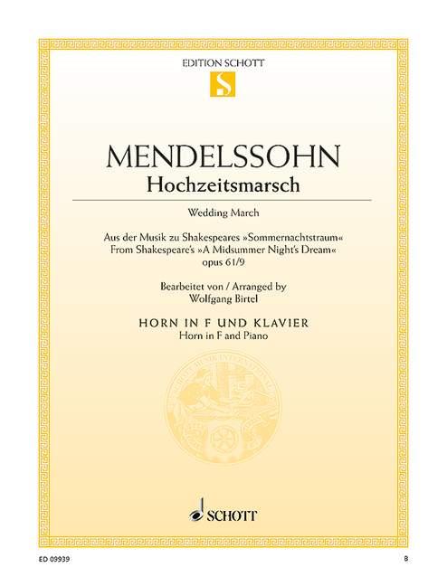 Felix Mendelssohn Bartholdy: Wedding March op. 61/9