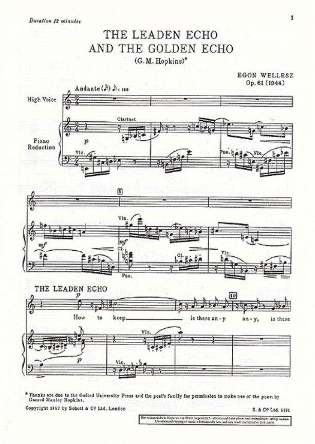 Leaden & Golden Echo op. 61