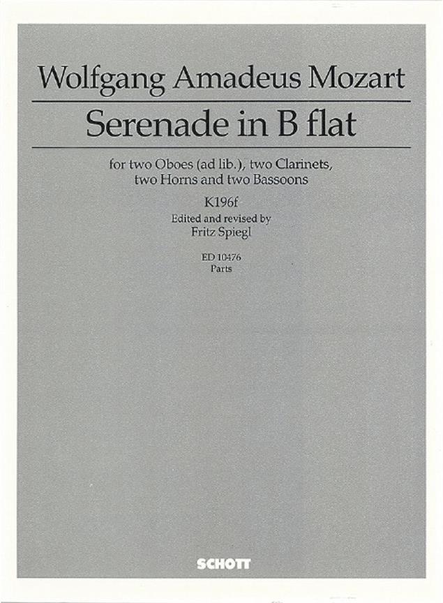 Mozart: Serenade in Bb major KV 196f