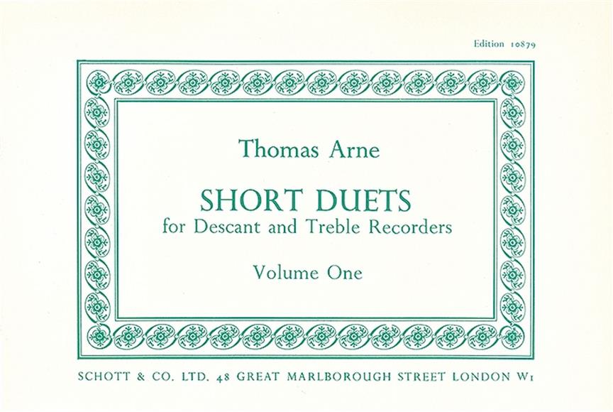 Michael Arne: Short Duets 1 Sabfl.