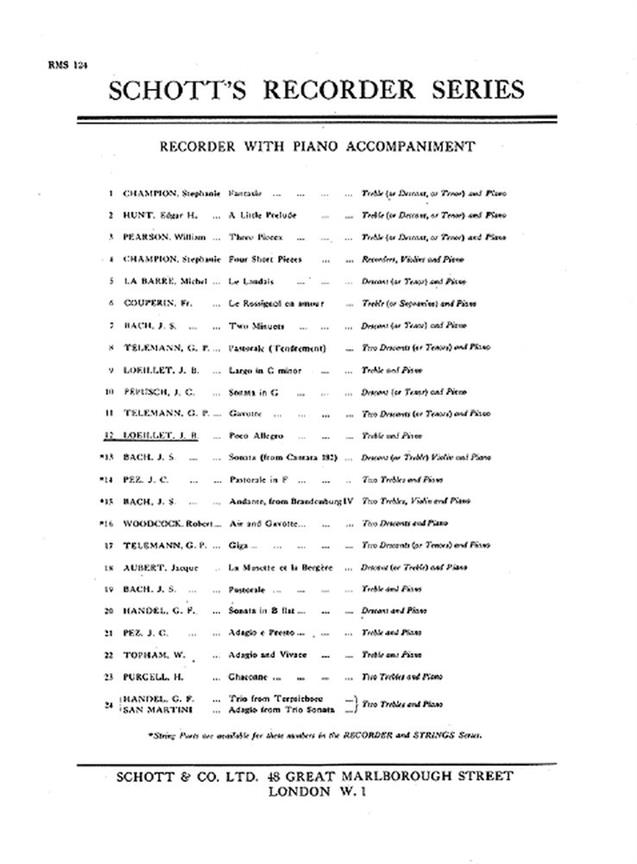 Loeillet: Poco Allegro