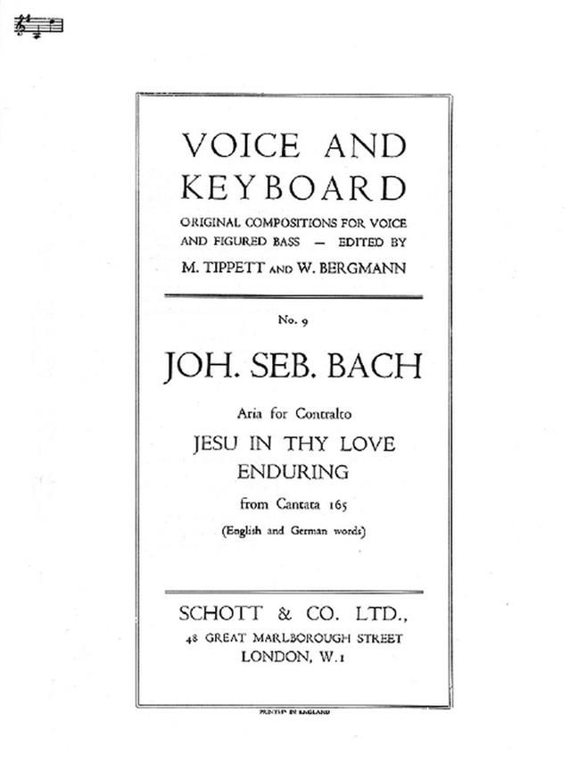 Jesu in thy love enduring BWV 165