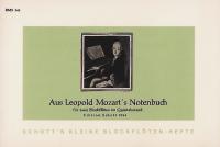 Wolfgang Amadeus Mozart: Aus Leopold Mozarts Notenbuch