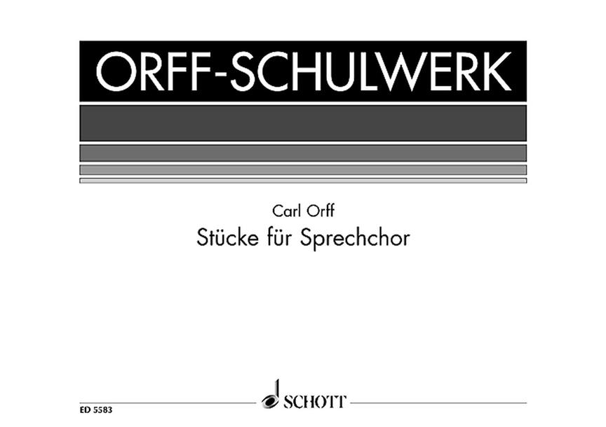 Orff Stucke fuer Sprechchor