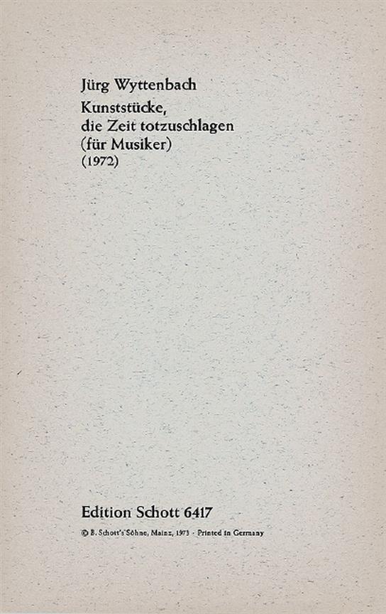 Kunststucke, die Zeit totzuschlagen