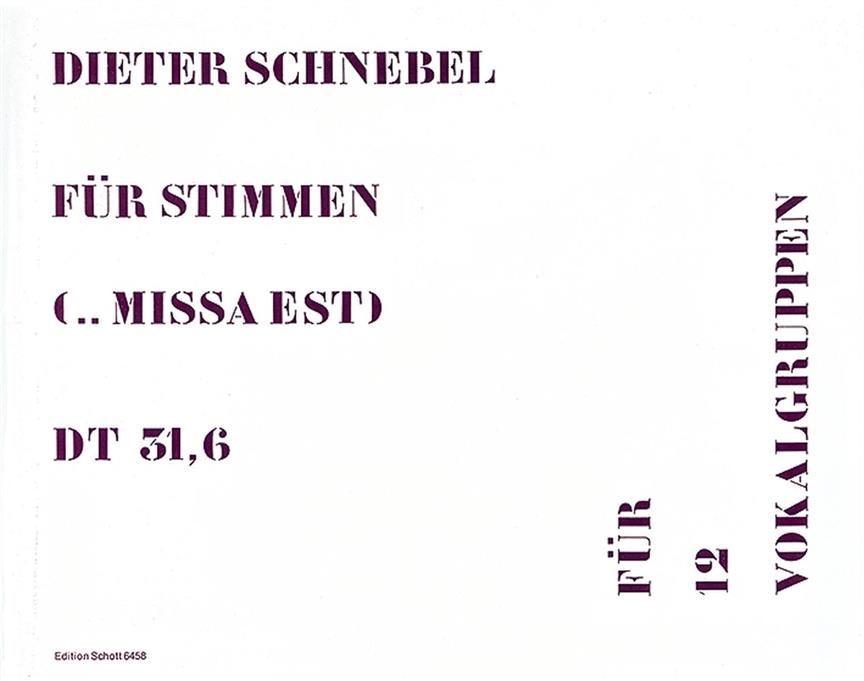 fuer Stimmen (... missa est)