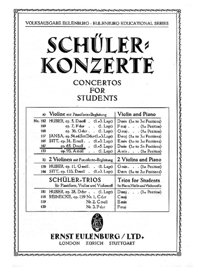 Hans Sitt: Concertino Re M. Op. 65