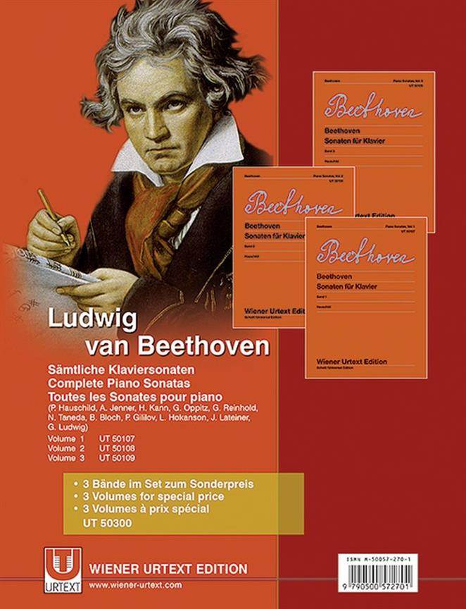 Ludwig van Beethoven: Sämtliche Klaviersonaten op. 2 - op. 111 Bände 1-3