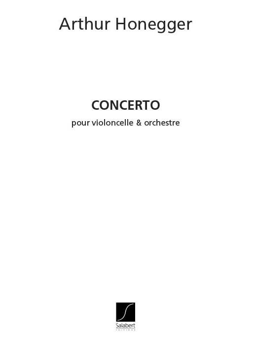 Arthur Honegger: Concerto Violoncelle Partition