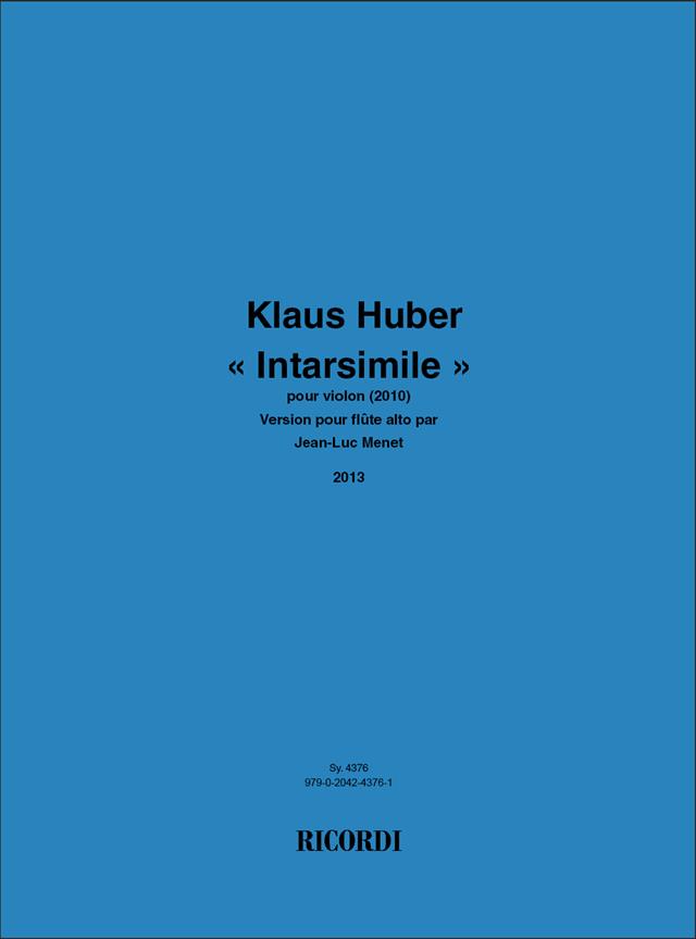 Intarsimile(Version pour flûte alto par Jean-Luc Menet)