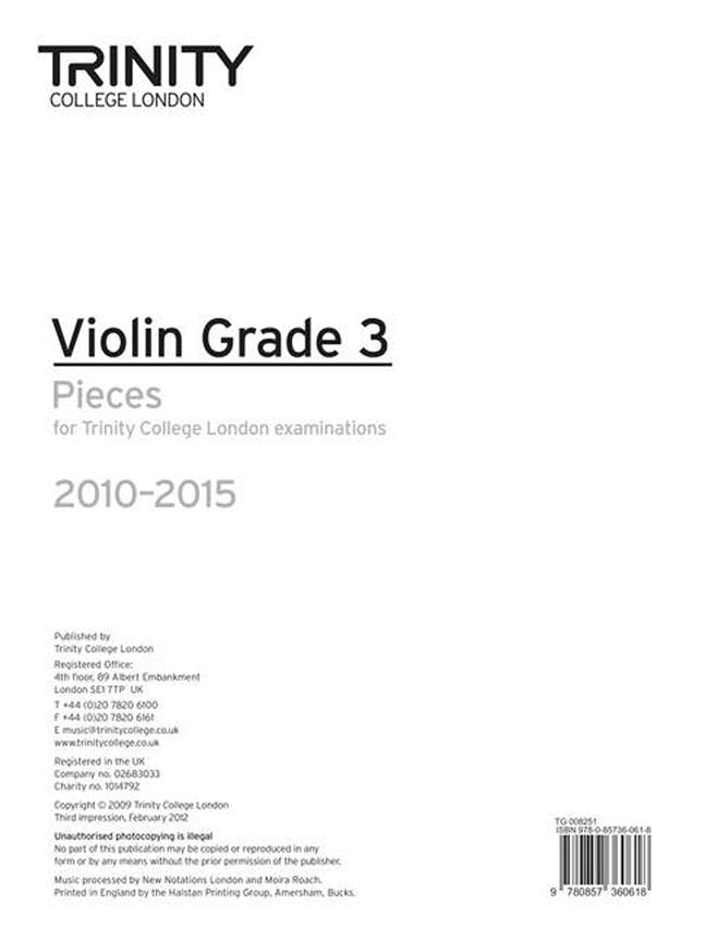 Violin 2010-2015. Grade 3 (part)