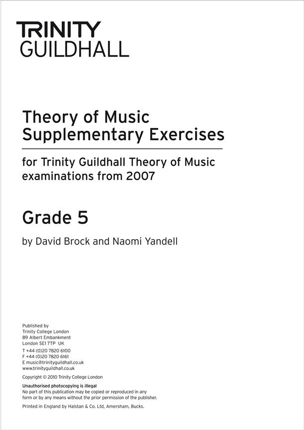 Theory Supplementary Exercises Grade 5